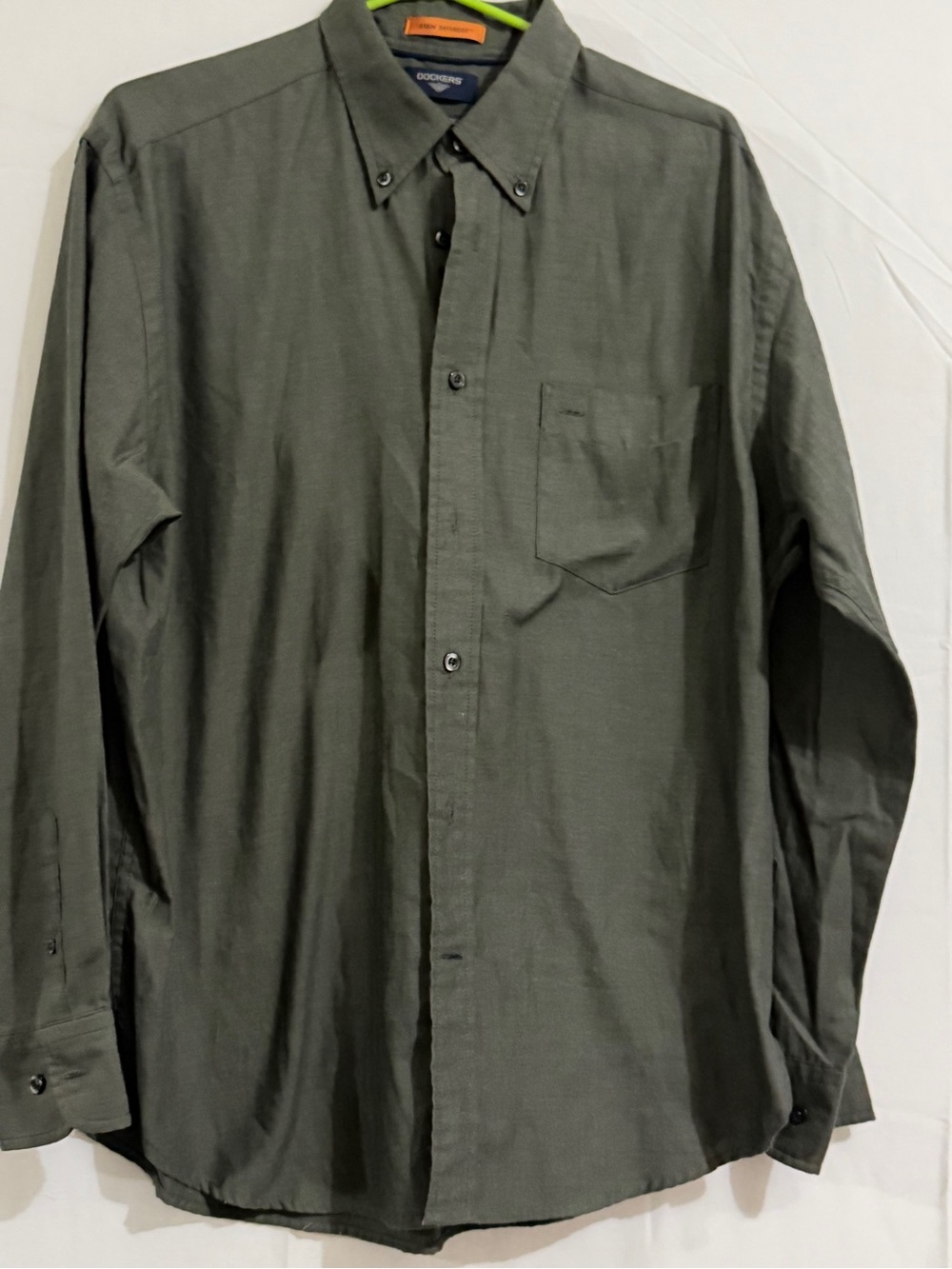 Dockers Men's Olive Green Button-Down Casual Shirt